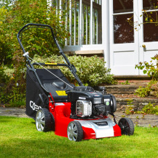 Cobra COM40B Push Petrol Lawn Mower with Steel Deck and 50L Collector
