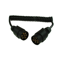 Maypole MP588 Curly 12N Connecting Lead with Twin 7-Pin Plugs 1.5m