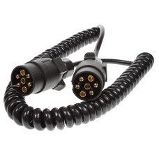 Maypole MP5881 Curly 12N Connecting Lead with 2x 7-Pin Plugs 2.5m