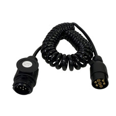 Maypole MP5889 Curly Connecting Adaptor Lead 1x7 Pin & 1x8 Pin Plug 3m