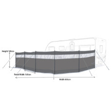 Maypole MP9538 5 Panel Poled Leisure Windbreak Maypole MP9538 5 Panel Poled Leisure Windbreak