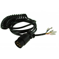 extension lead 7pin / 4m curly with 2m spade connection tail