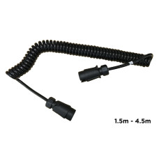 Cable Trailer Extension Plastic M/M 7 Pin Curly